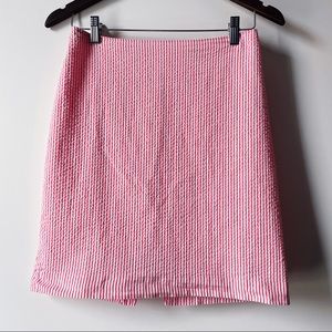 Club Monaco Pink and White Seersucker Striped Mini Skirt 2